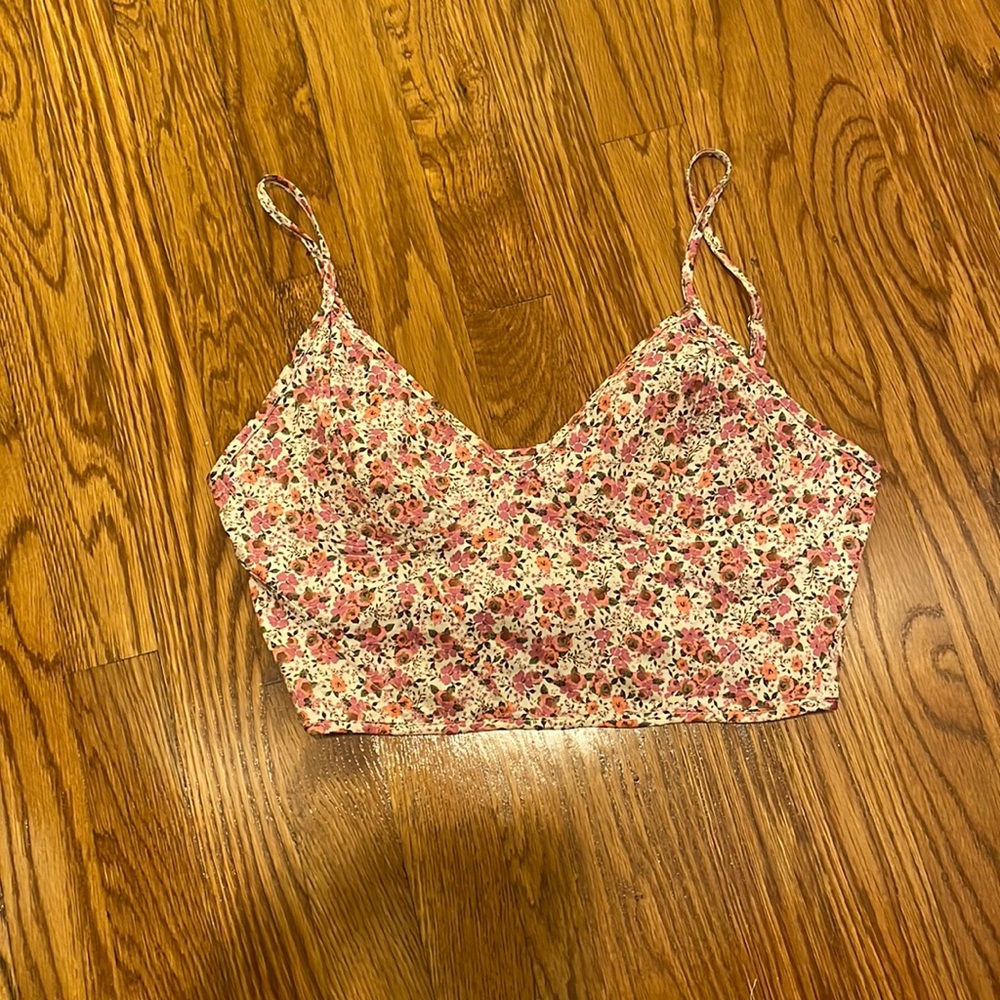 Zara Floral Crop Top Medium